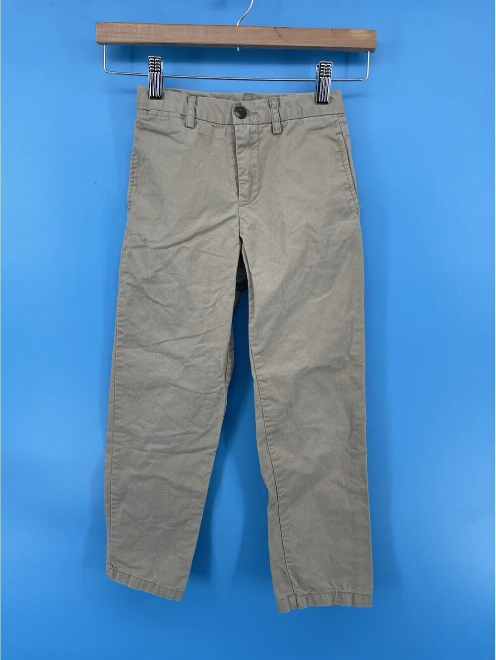 Polo Ralph Lauren Boys Khaki Chino Pants Size 7 Beige Cotton Straight Leg